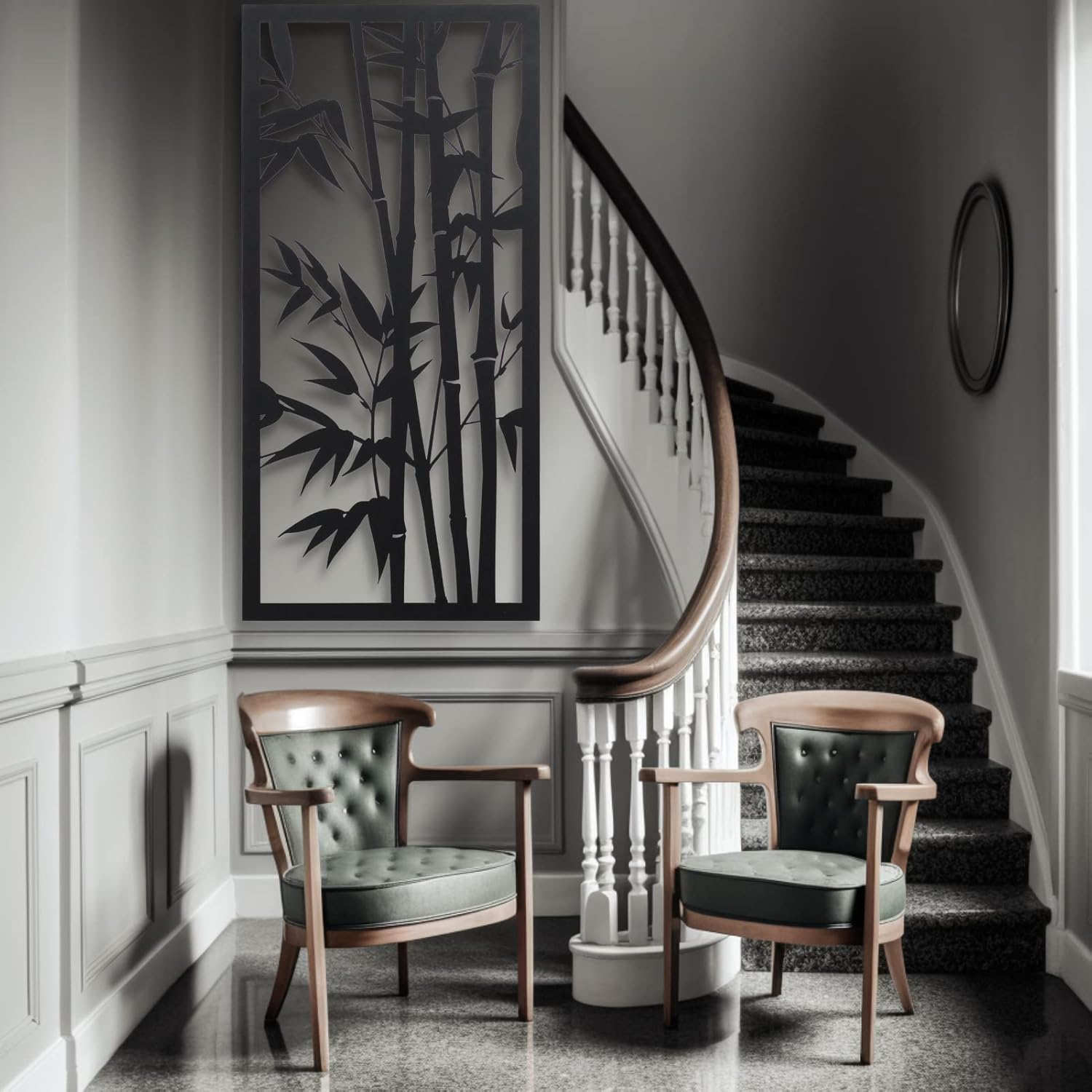 Arte de pared de metal, decoración de pared de metal con árboles de bambú, bosque de bambú, decoración moderna única para el hogar, decoración de