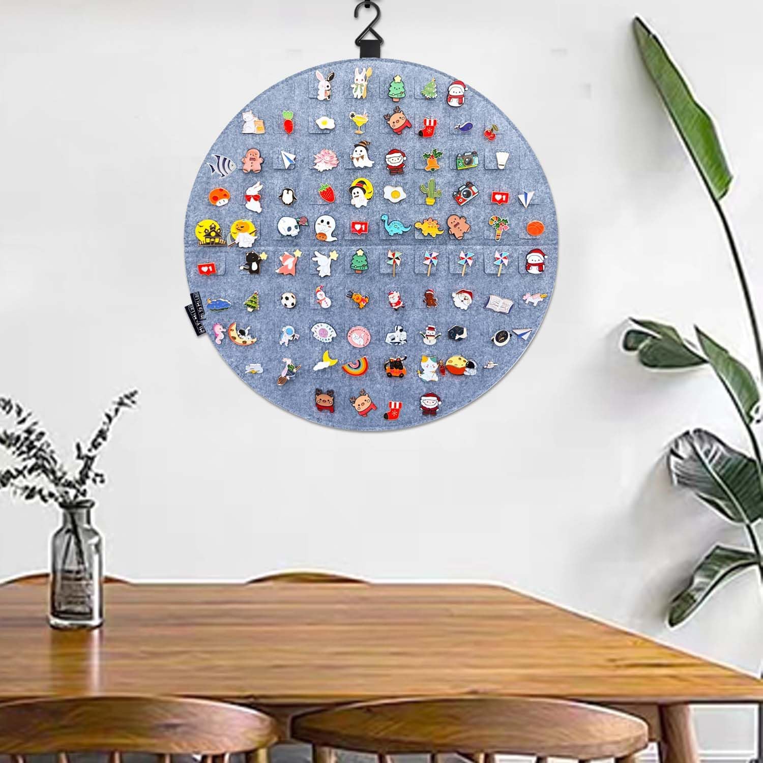 Tablero de pines para pines esmaltados, organizador de broches para colgar en la pared, vitrina de colección de pines, con capacidad para hasta 76