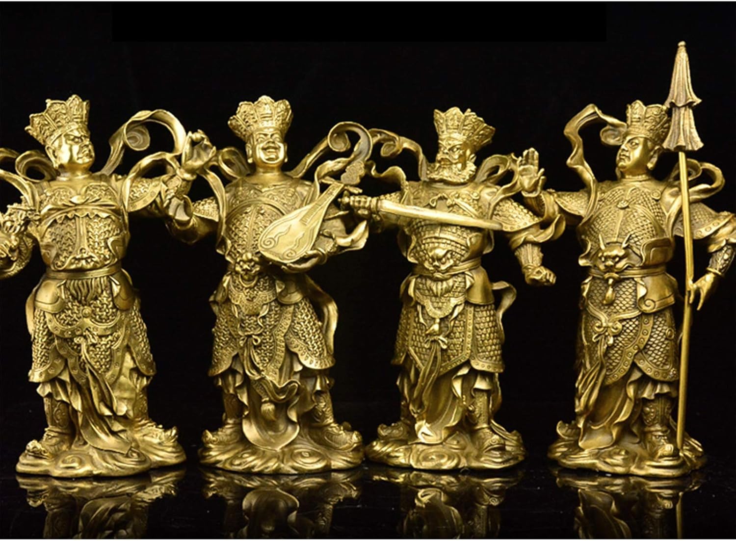 Bonita estatua de Buda sentado, pequeño monje, adorno de estatuas de Buda, esculturas de cuatro reyes celestiales del budismo, decoraciones para la
