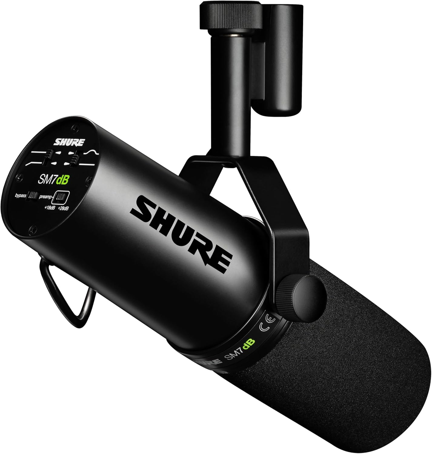 Shure SM7dB Micrófono vocal dinámico con preamplificador integrado para transmisión, podcast y grabación, frecuencia de amplio alcance, sonido