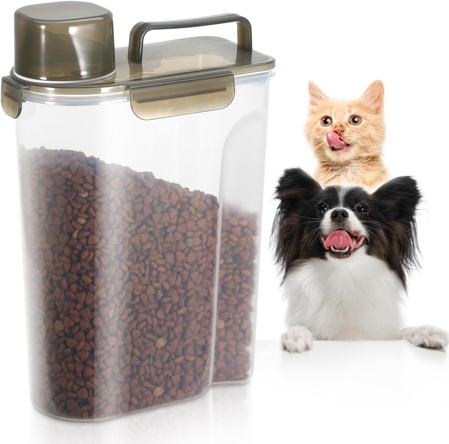 TBMax Contenedor de almacenamiento de comida para perros, contenedor hermético grande de comida para gatos con boquilla y taza más grande,