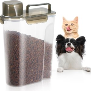 TBMax Contenedor de almacenamiento de comida para perros, contenedor hermético grande de comida para gatos con boquilla y taza más grande, TBMax Contenedor de almacenamiento de comida para perros, contenedor hermético grande de comida para gatos con boquilla y taza más grande,