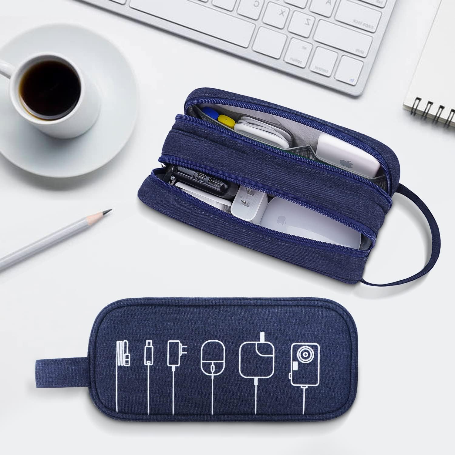 HESTECH Organizador de cables, organizador de cables, organizador electrónico de carga, estuche de viaje para accesorios electrónicos pequeños,