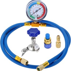 R134A manguera de carga AC puede golpear con manómetro, kit de manguera de recarga de refrigerantefreón 14 “puerto SAE para el hogar y el aire R134A manguera de carga AC puede golpear con manómetro, kit de manguera de recarga de refrigerantefreón 14 “puerto SAE para el hogar y el aire