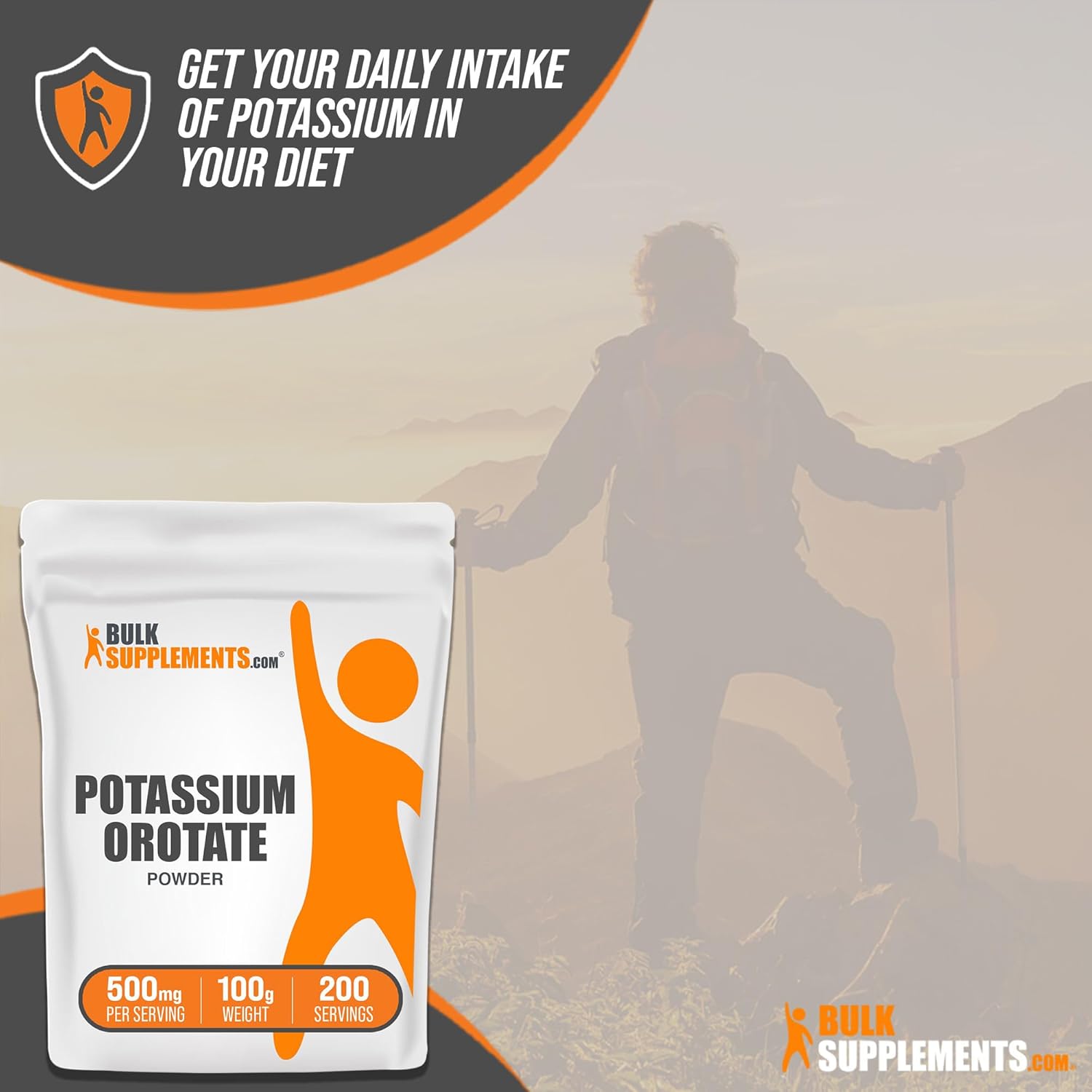 BulkSupplements. com Polvo de orrotato de potasio – Suplemento de potasio en polvo – Sal de potasio – Suplemento de potasio – Polvo de potasio – 500