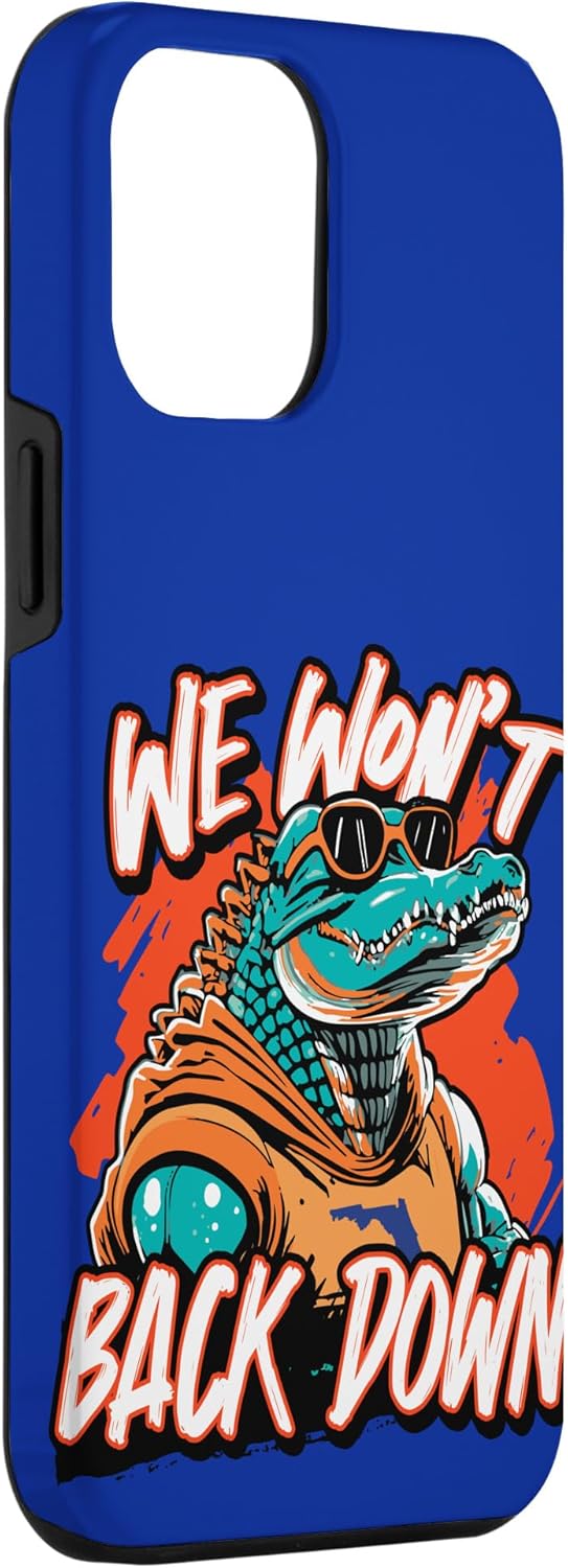 Funda para iPhone 13 Pro Max Retro We Won’t Back Down Azul y Naranja Gator