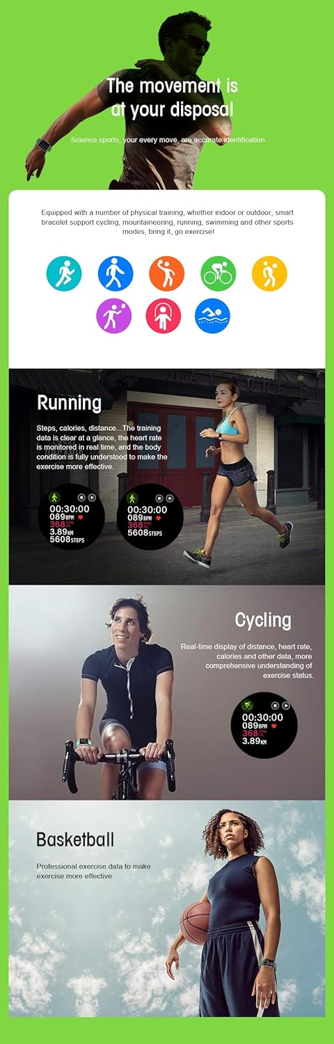 HANDA – Reloj inteligente para hombres y mujeres, monitor de actividad deportiva con pantalla táctil completa, reloj inteligente con frecuencia