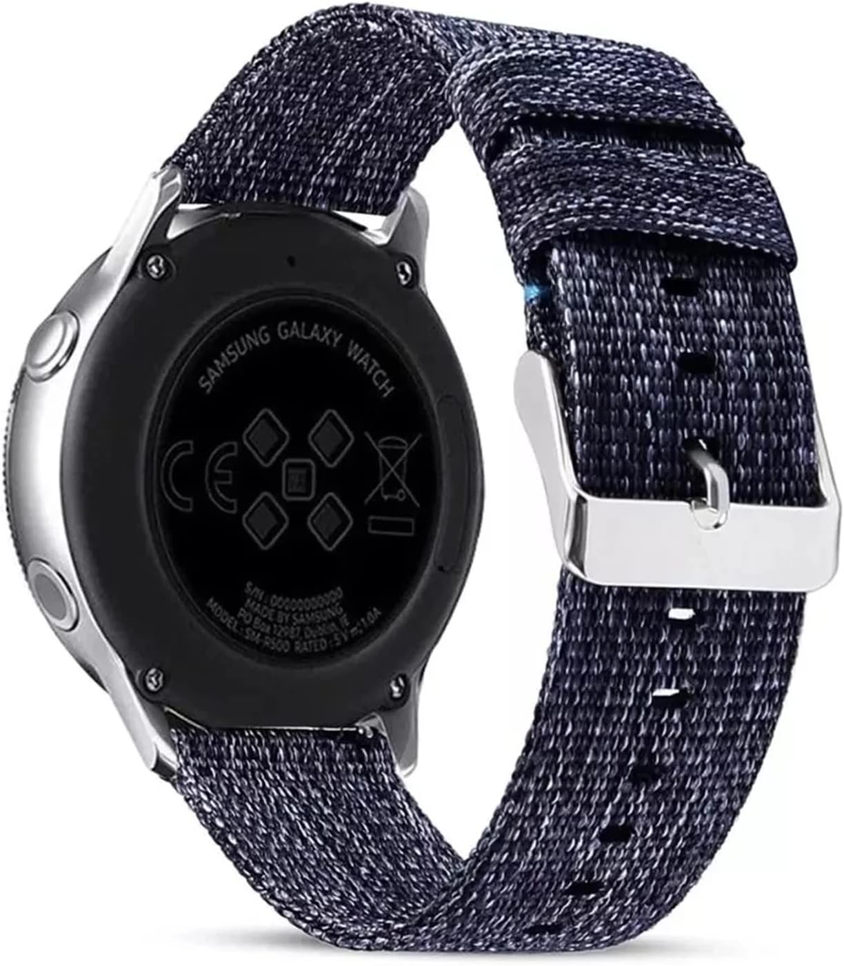 Correa de reloj de 0.787in para Samsung Galaxy Watch4 Classic 46 1.654in Reloj de nailon deportivo 4 44 1.575in Correa de reloj (color negro, tamaño