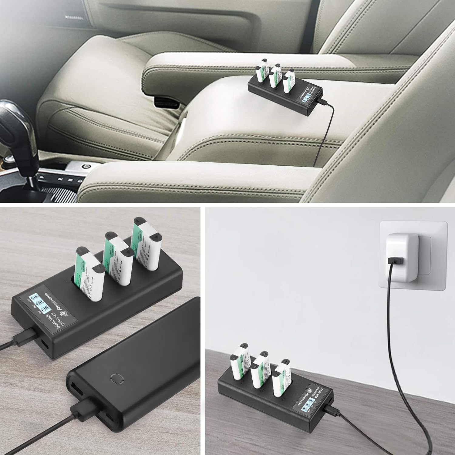 Powerextra Batería NP-BX1 3 y cargador USB de 3 canales para Sony NP-BX1 y Sony Cyber-Shot DSC-RX100, DSC-RX100 II, DSC-RX100M II, DSC-RX100 III,