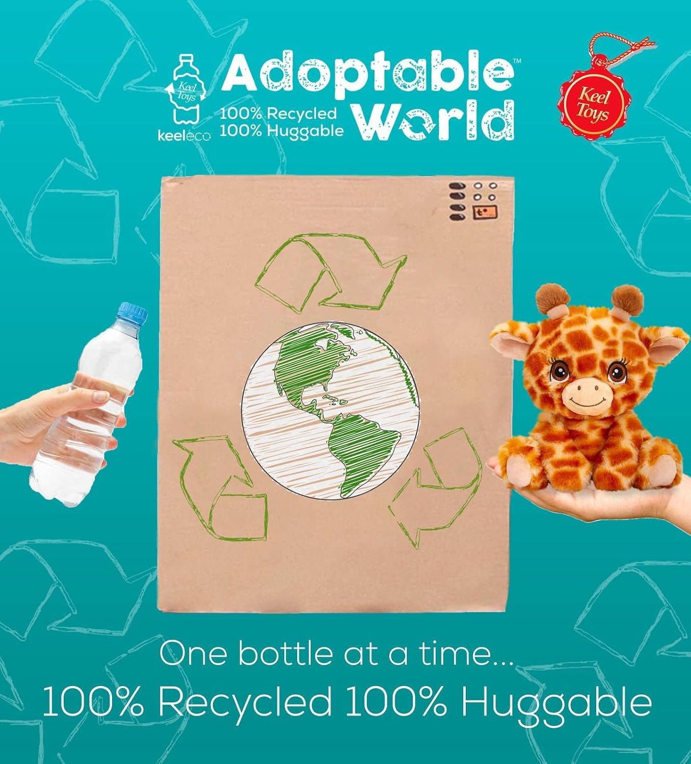 Adoptable World – Peluche ecológico, juguetes suaves 100% reciclados (panda rojo)