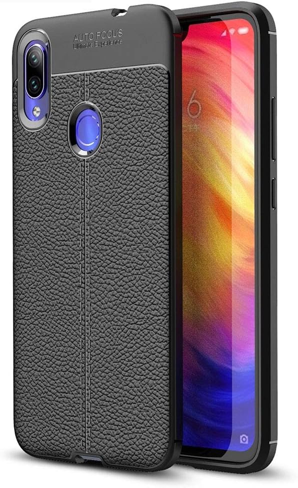 Ultra Slim Case Litchi Texture TPU Shockproof Case for Xiamo Redmi Note 7 (Black) Phone Back Cover (Color  Black)