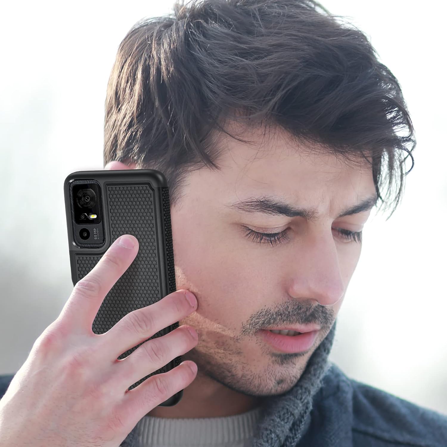 FNTCASE Funda para TCL 40-XE 5G Funda de teléfono con textura mate de doble capa a prueba de golpes de grado militar  Protección resistente a prueba
