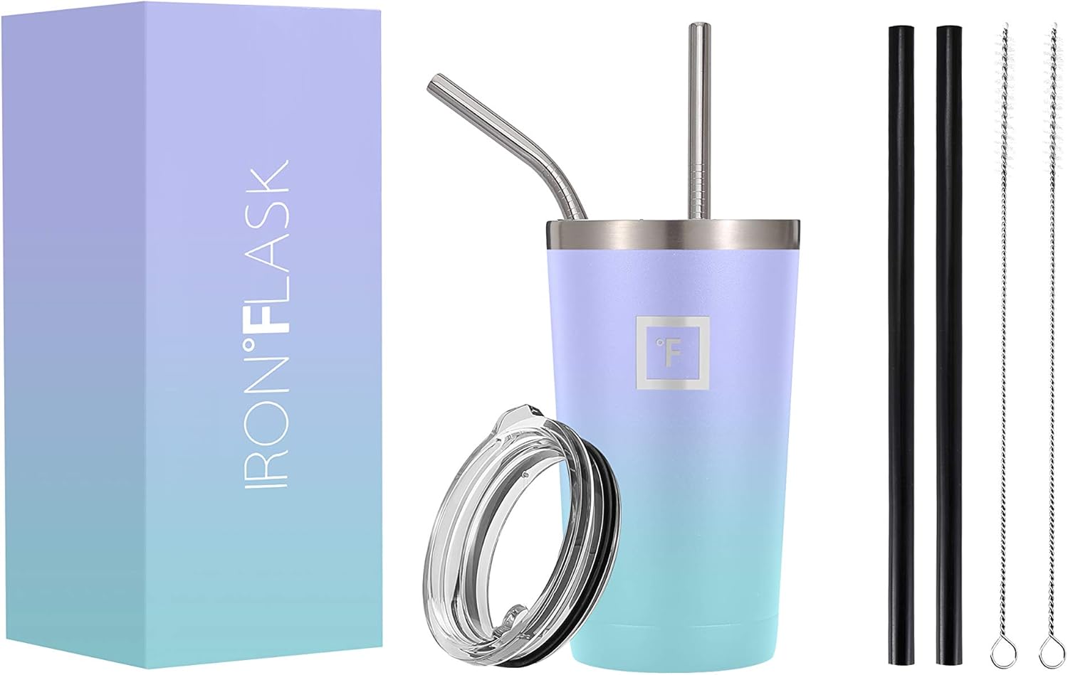 IRON FLASK Vaso clásico de 16, 24 o 32 onzas, acero inoxidable aislado al vacío, frío o caliente, moderno de doble pared, simple vaso térmico de