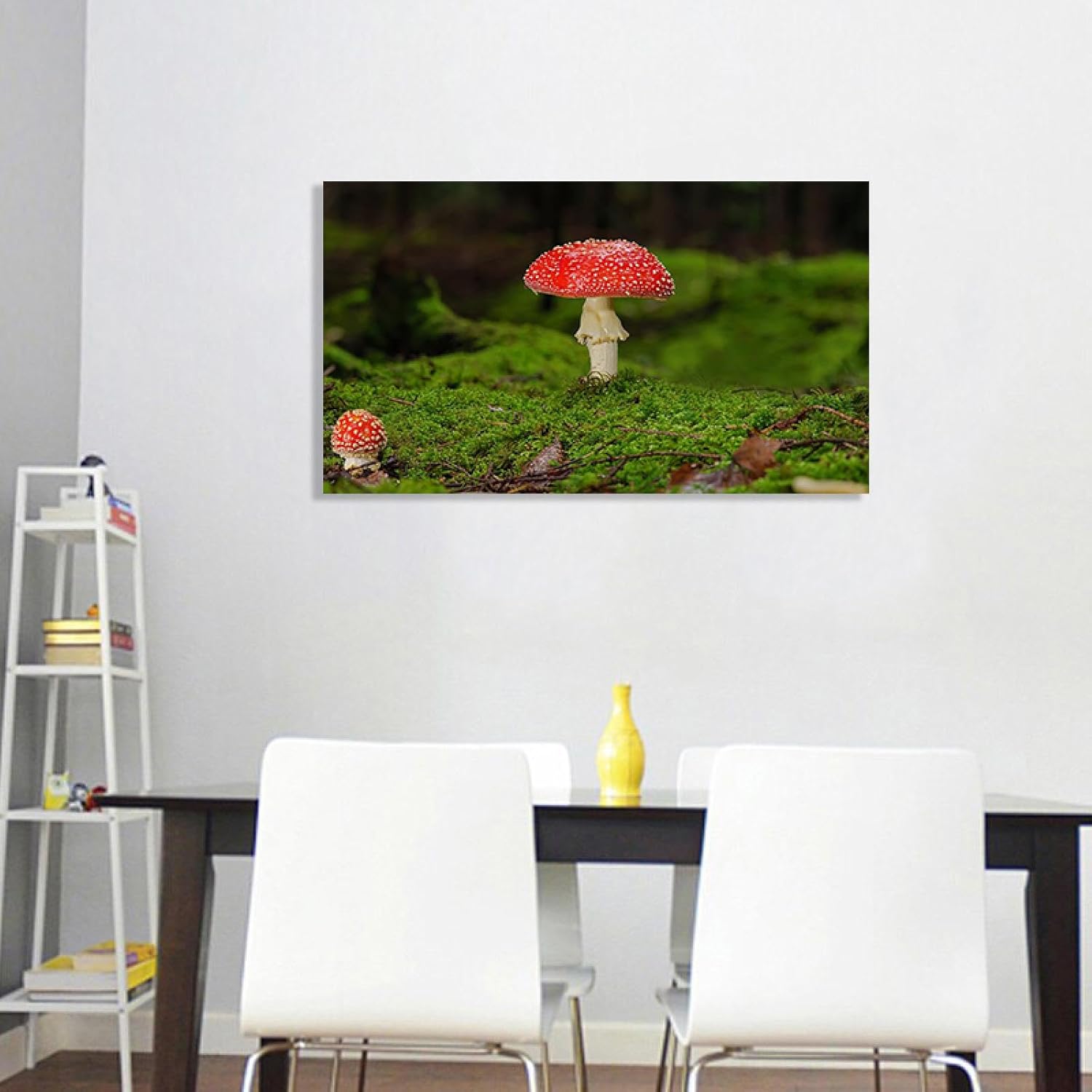 Lienzo de paisaje para pared, pintura de plantas hongo rojo, ilustraciones modernas, naturaleza, paisaje, impresión en lienzo, impresión giclée para