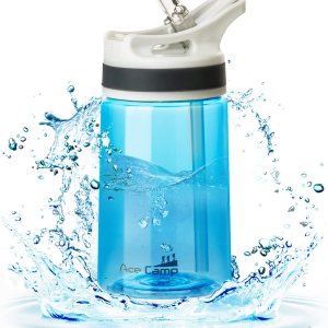 AceCamp Botella de agua pequeña de 12 onzas con popote para niños y adultos, sin BPA, botella deportiva de Tritan a prueba de fugas, color azul AceCamp Botella de agua pequeña de 12 onzas con popote para niños y adultos, sin BPA, botella deportiva de Tritan a prueba de fugas, color azul