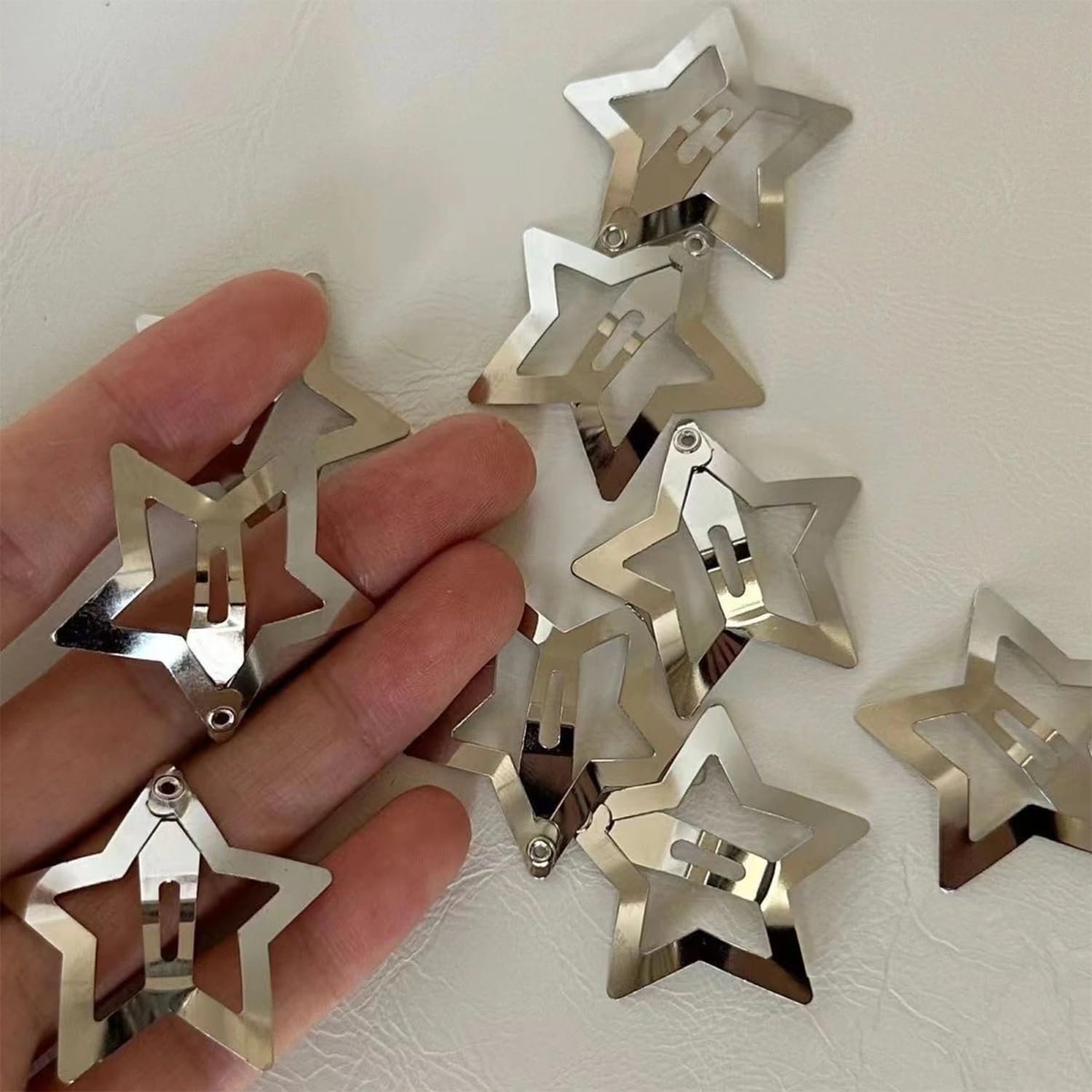 35 pinzas para el cabello con forma de estrella, de metal, antideslizantes, accesorios para el cabello de los años 2000, Y2K, lindos horquillas para