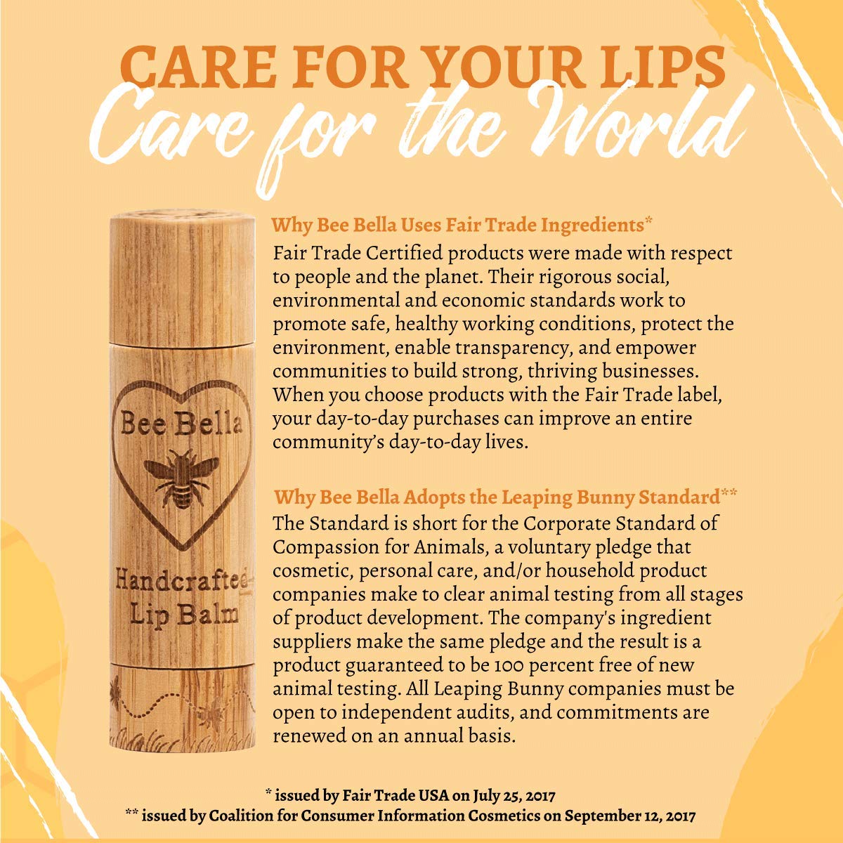 Bee Bella Bálsamo labial de especias de calabaza (paquete de 3) con cera de abejas, aceite de coco, aceite de jojoba, aceite de vitamina E, aceite