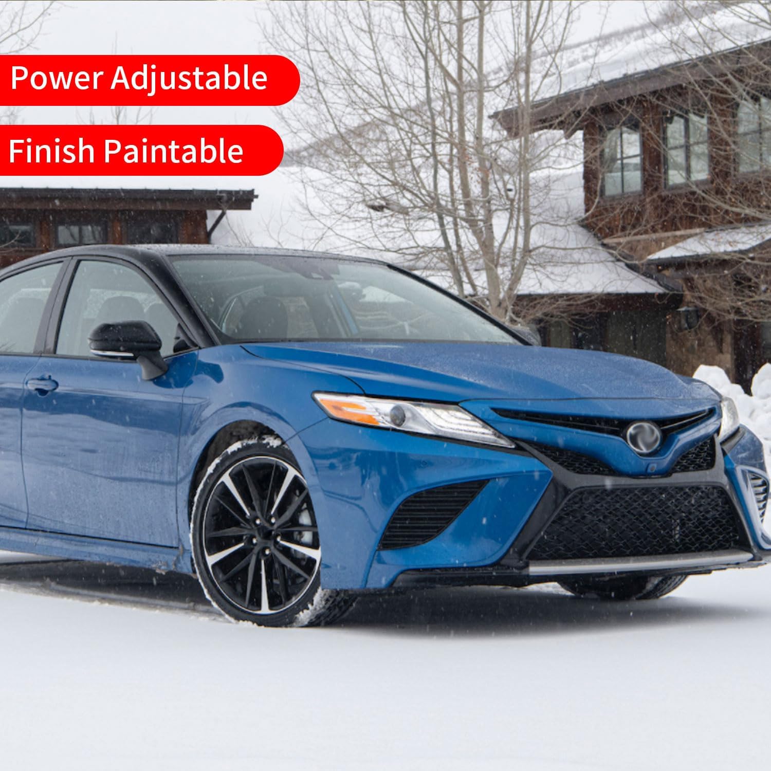 Marretoo Conjunto de espejo lateral para Toyota Camry lado del conductor 2018 2019 2020 2021 2022 2023  Potencia  Acabado brillante  No calentado