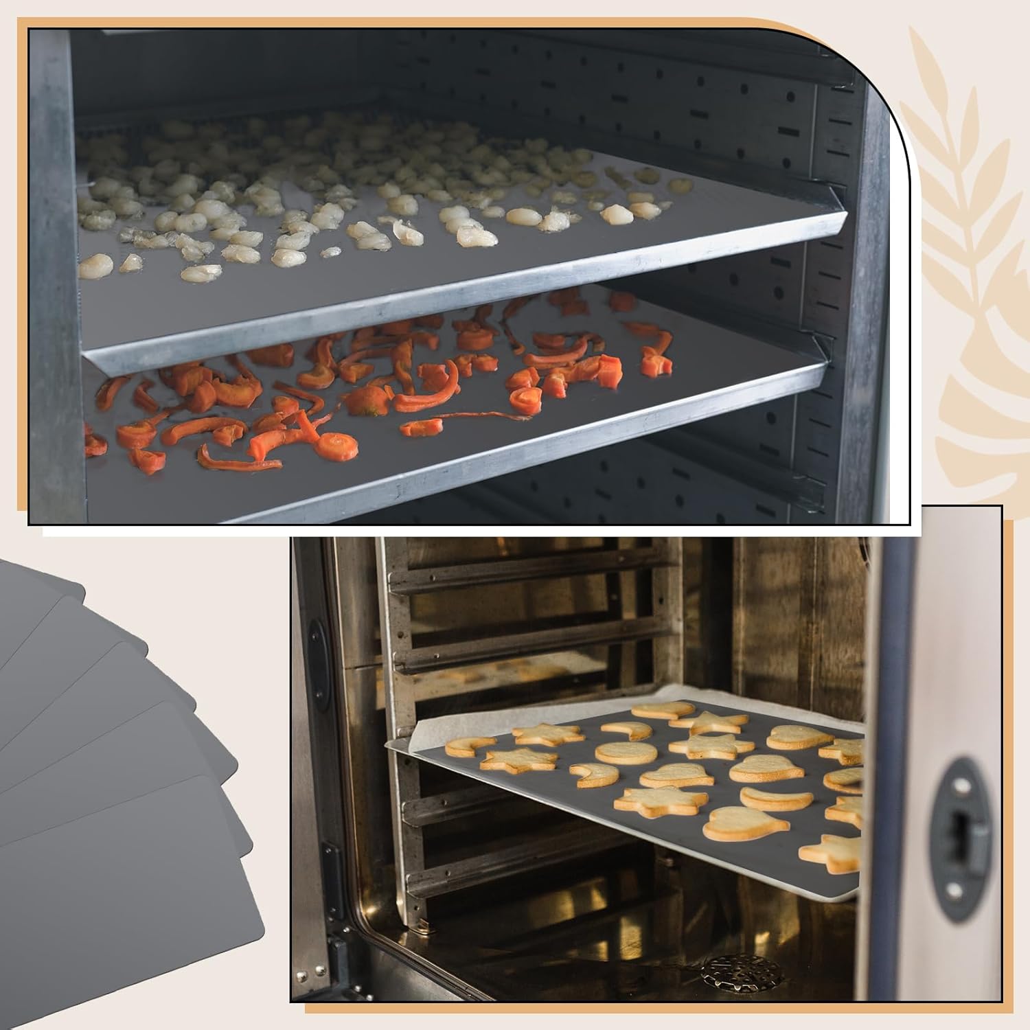 Suclain 6 alfombrillas de silicona compatibles con Harvest Right Freeze Dryer Accesorios para liofilización, bandejas medianas, forros de secado