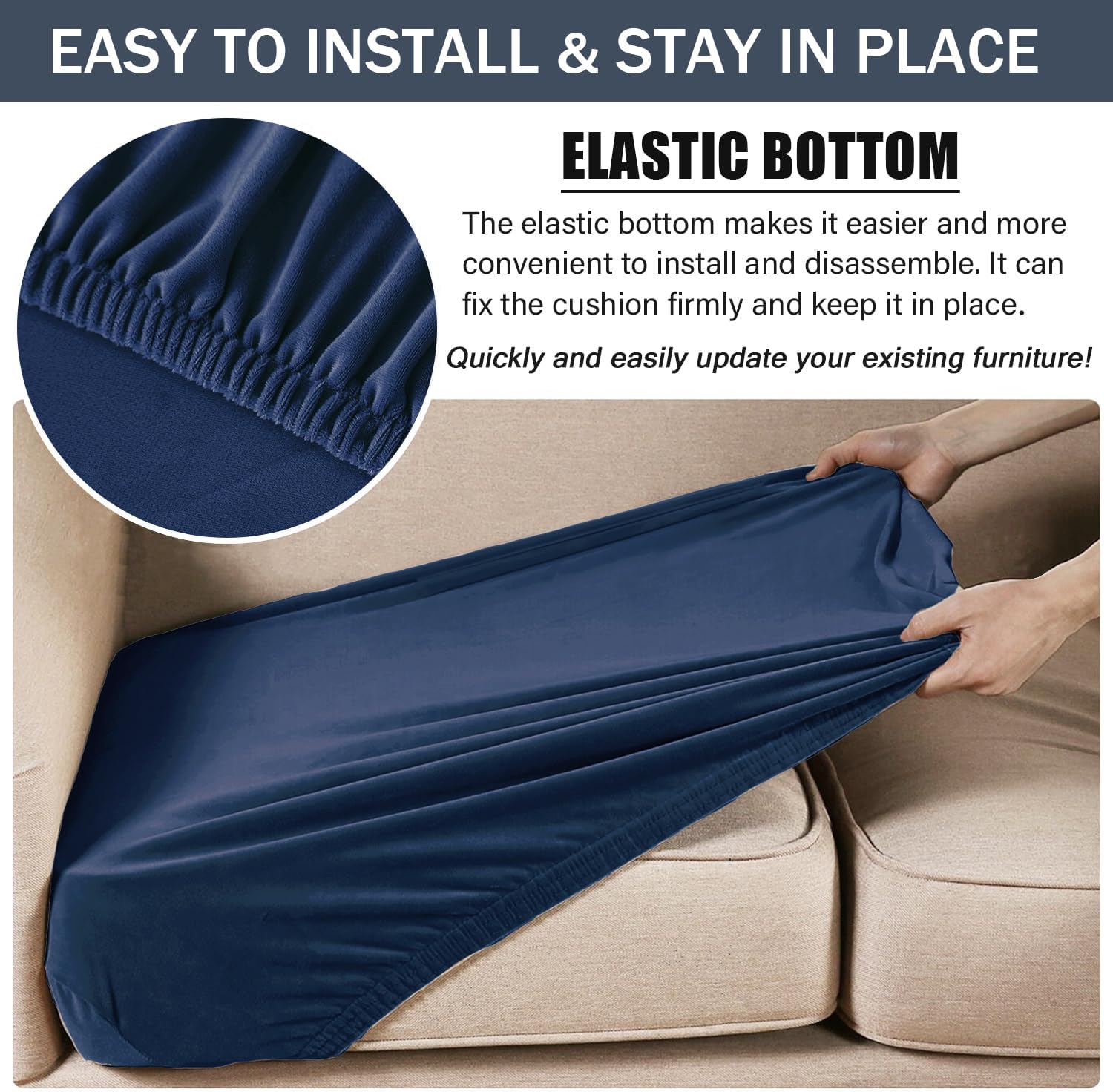 Funda de cojín elástica, de terciopelo suave, fundas de cojín de felpa para sofá de dos plazas, fundas de asiento de sofá, protector de muebles con