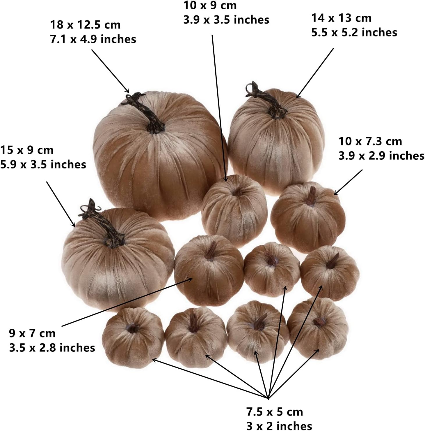 12 calabazas artificiales grandes de terciopelo, hechas a mano, decoración de centro de mesa de cosecha de otoño, para el hogar, cocina, granja,