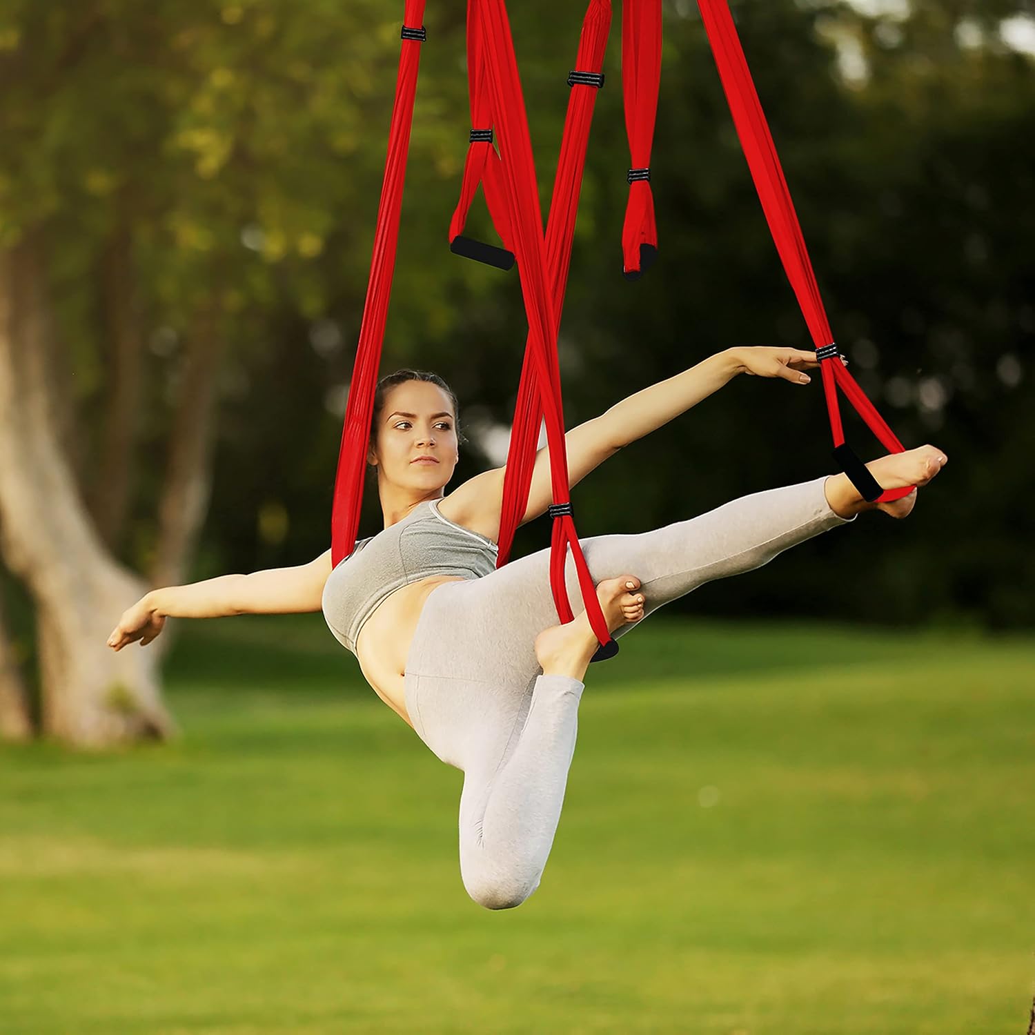 YOGA SWING PRO Kit de columpio de yoga antigravedad para hamaca aérea de alta calidad, juego de cabestrillo volador Acrobat para terapia de