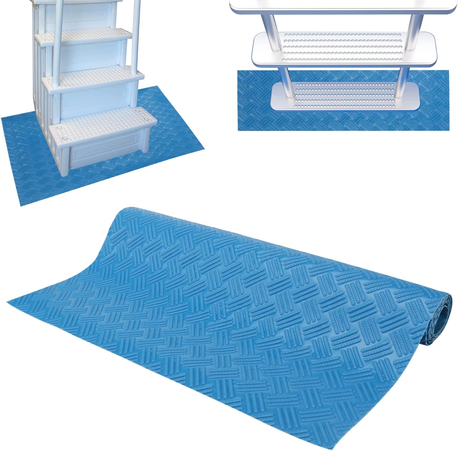 Tapete de escalera de piscina, tapete antideslizante protector de revestimiento de piscina, almohadilla de escalera de piscina para revestimiento de