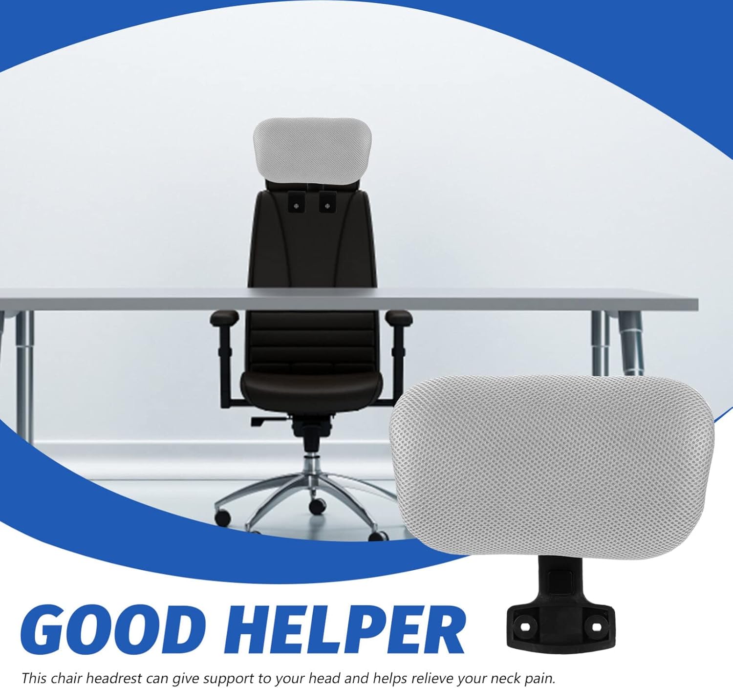 NUOBESTY Silla de oficina, soporte para el cuello, reposacabezas y silla de oficina, de malla ajustable, soporte universal para silla de oficina