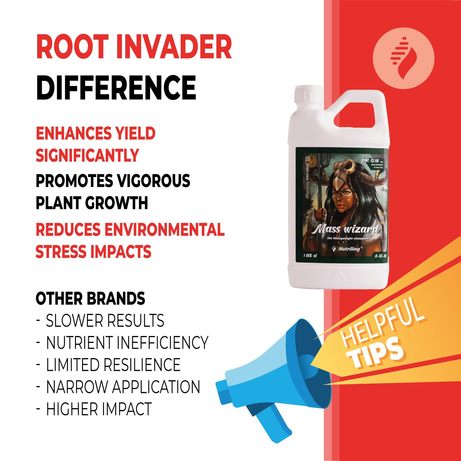 Fertilizante Bloom Booster como nutrientes hidropónicos. Utilízalo en suelo e hidroponía general – Mass Wizard 0-15-16 – Fertilizantes de fósforo y