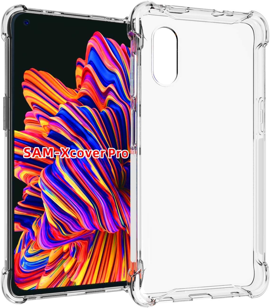 Funda para Samsung Galaxy XCover Pro Clear TPU Cuatro Esquinas Funda Protectora Transparente Suave Funda