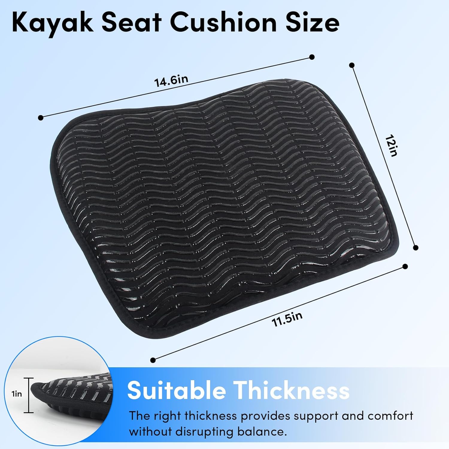 Cojín antideslizante para asiento de kayak, cojín de asiento de kayak, accesorio de asiento de kayak para kayak, canoa, deriva, rafting, remo, pesca