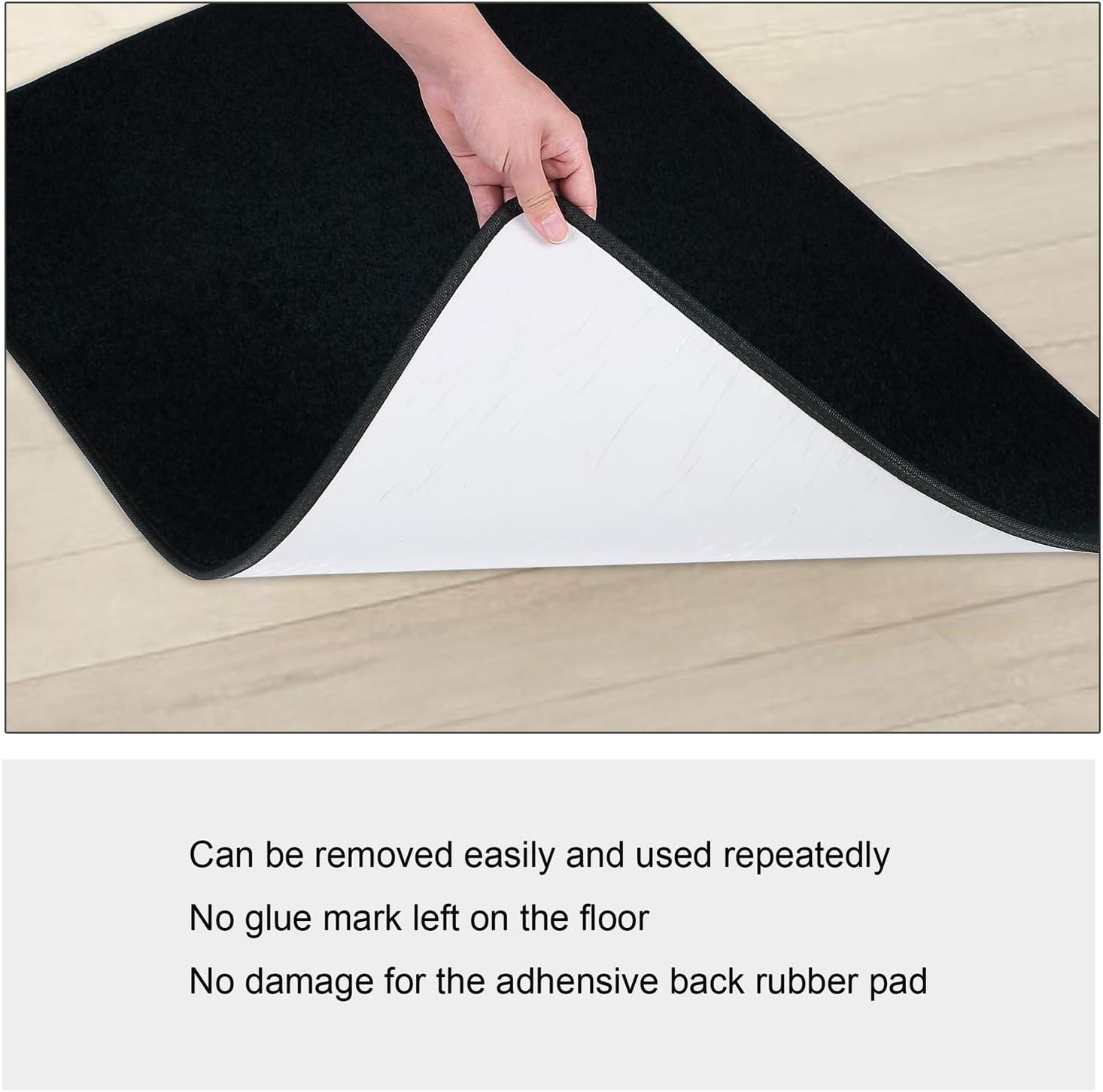 PURE ERA Alfombra para escaleras, sin cinta, autoadhesiva, antideslizante, antideslizante, para interiores, alfombra de piso para cocina, baño,