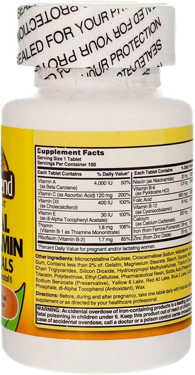 Nature’s Blend Fórmula prenatal multivitamínica 100 CT (paquete de 2)