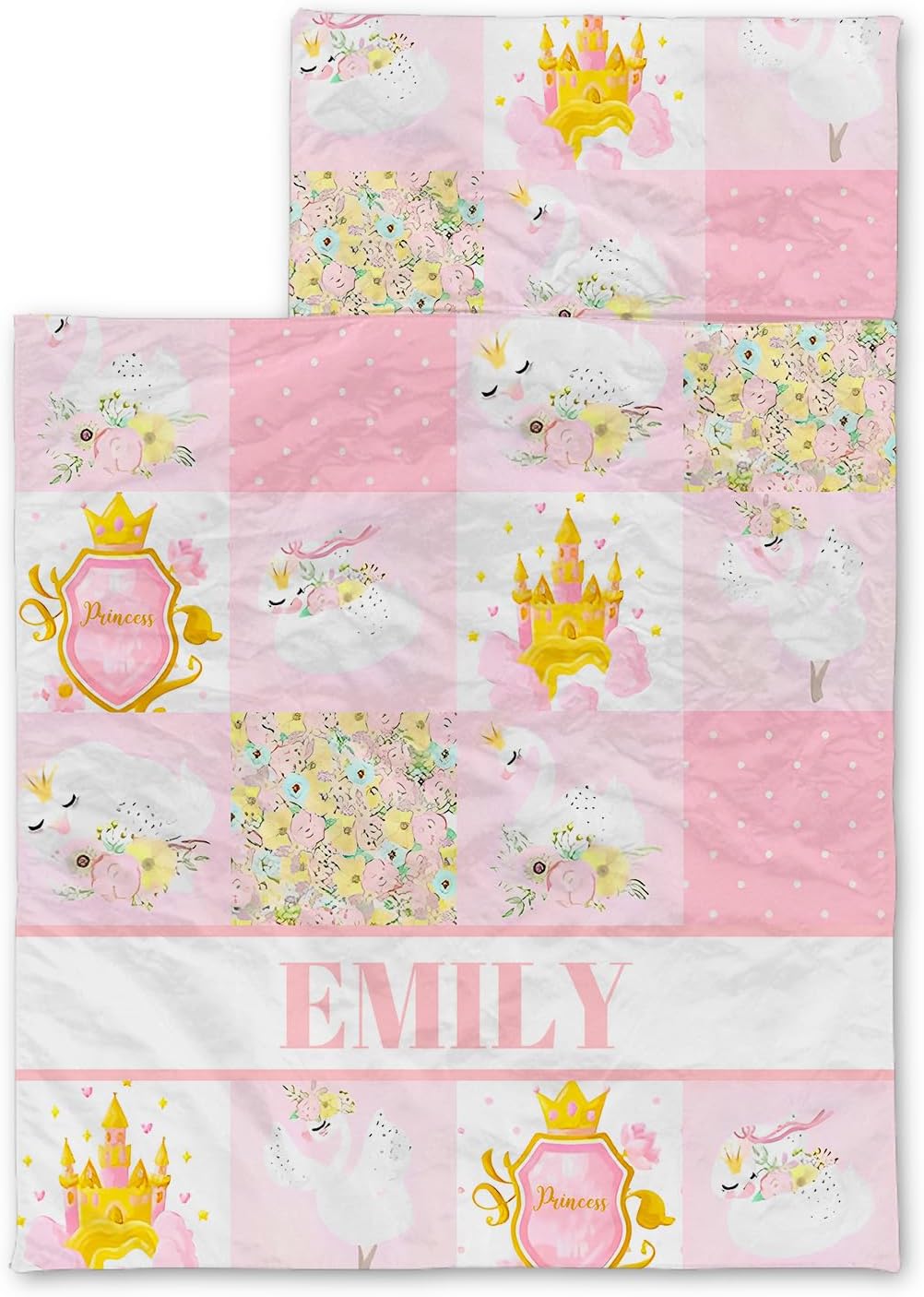 Tapete personalizado para siesta con nombre, saco de dormir de princesa cisne para niñas, colchón de cama personalizado para niños, bolsas de dormir