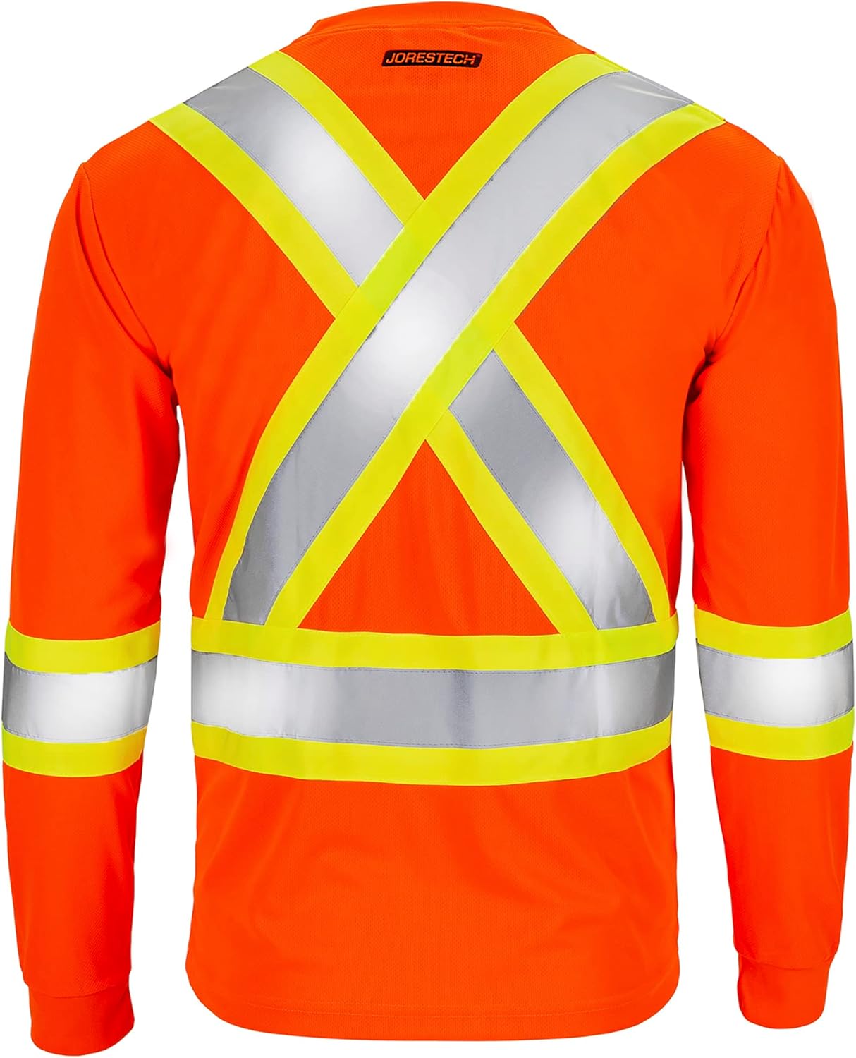 JORESTECH Camiseta de trabajo de manga larga de seguridad reflectante X en la parte posterior para alta visibilidad, cumple con ANSI y CSA