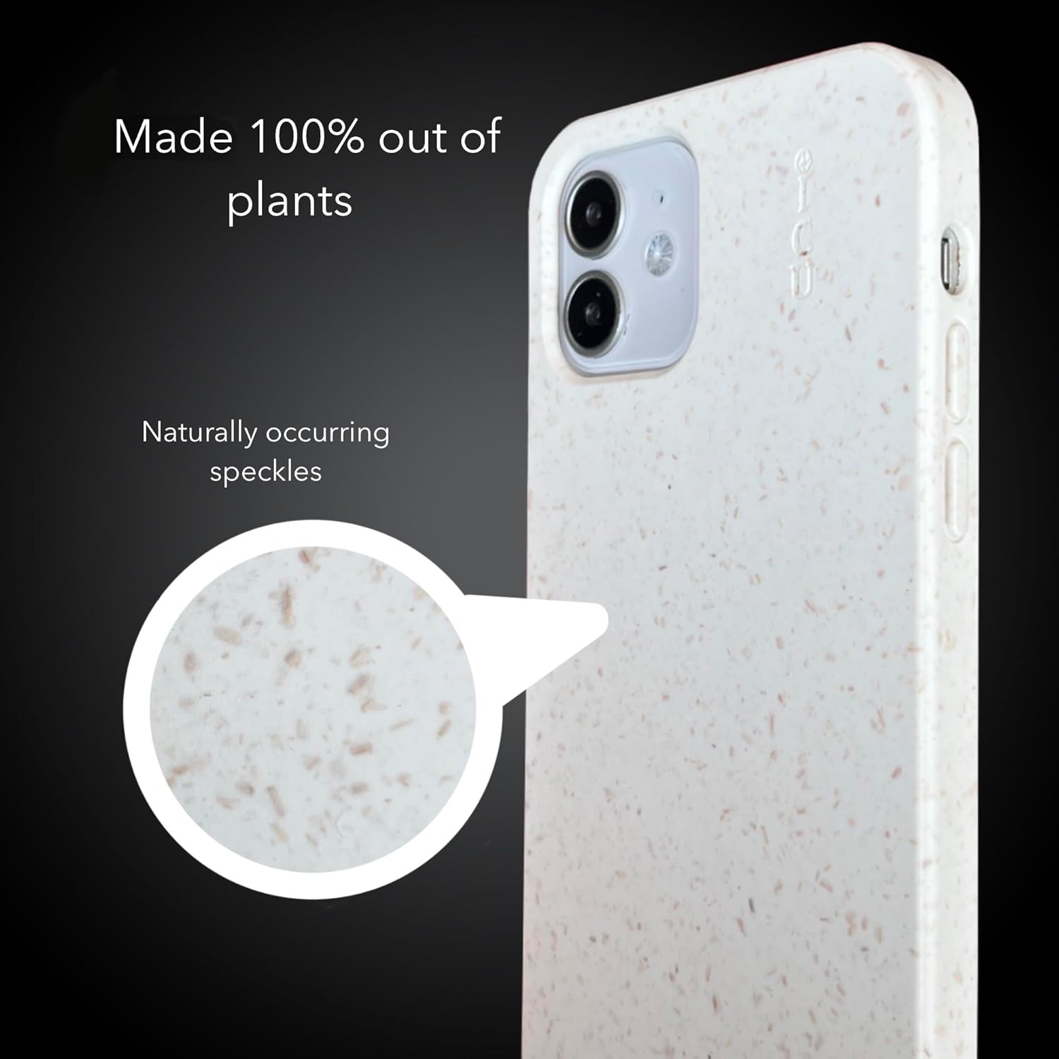 Funda para iPhone 12 (6.1), funda para iPhone 12 Pro (6.1), ecológica, compostable cero residuos, materiales a base de plantas, sin plástico (negro)