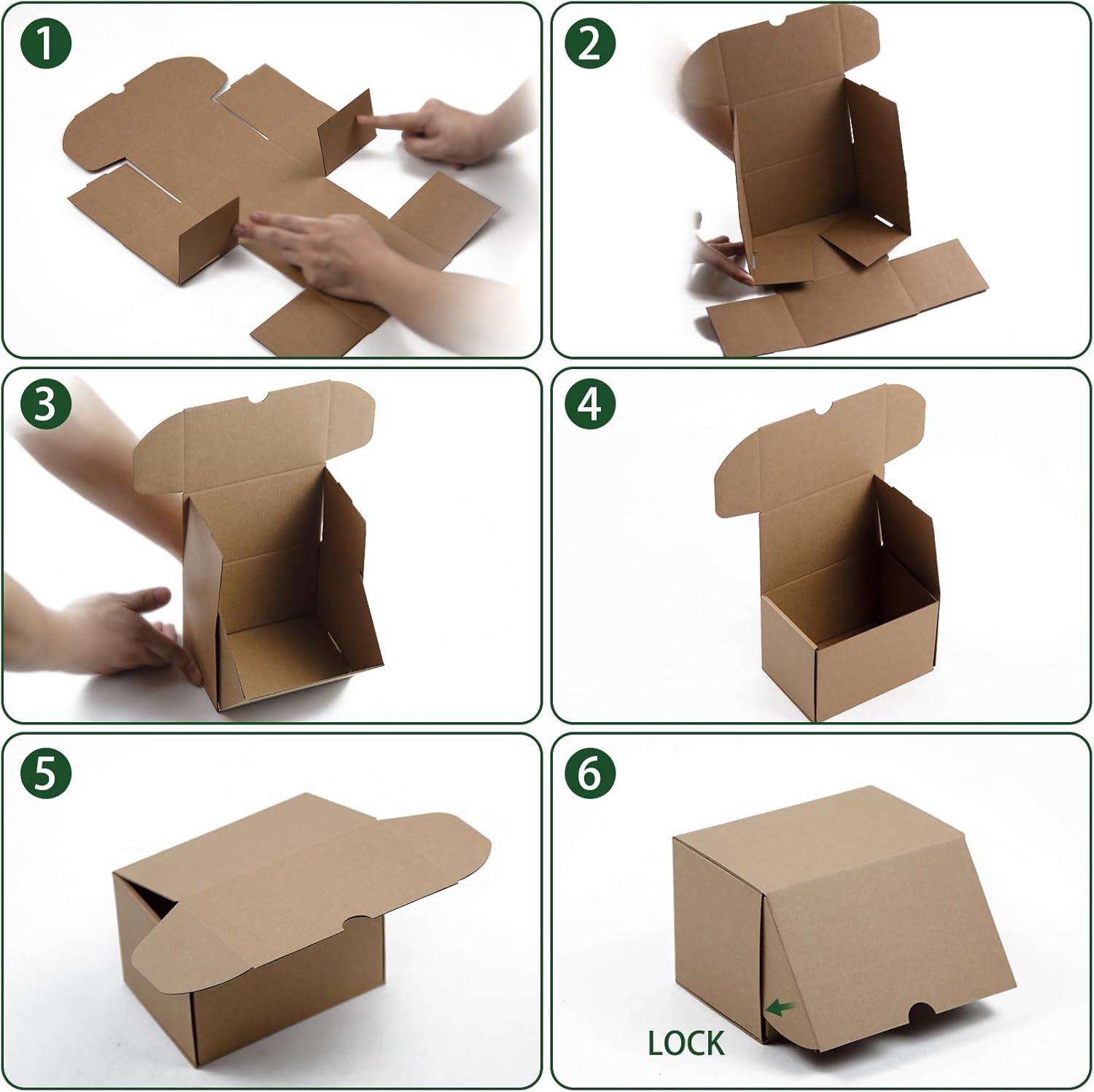 Juego de 25 cajas de envío de 6 x 4 x 4 pulgadas, cajas de cartón corrugado marrón para embalaje de pequeñas empresas