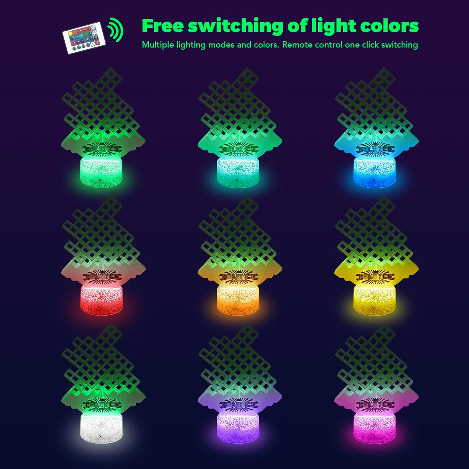 Juego de apilamiento LED que brilla en la oscuridad, juego de torre de equilibrio Tetra con luces que cambian de color, juegos de mesa suspendidos