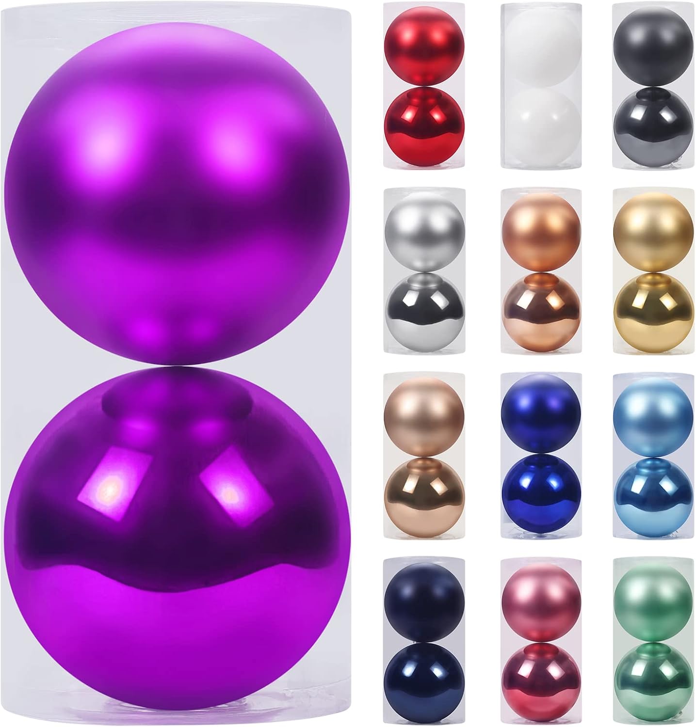 SY Super Bang Adornos de Navidad extra grandes de 5.91″ (150 mm) juego de bolas gigantes decoraciones inastillables para festividades fiestas Acción