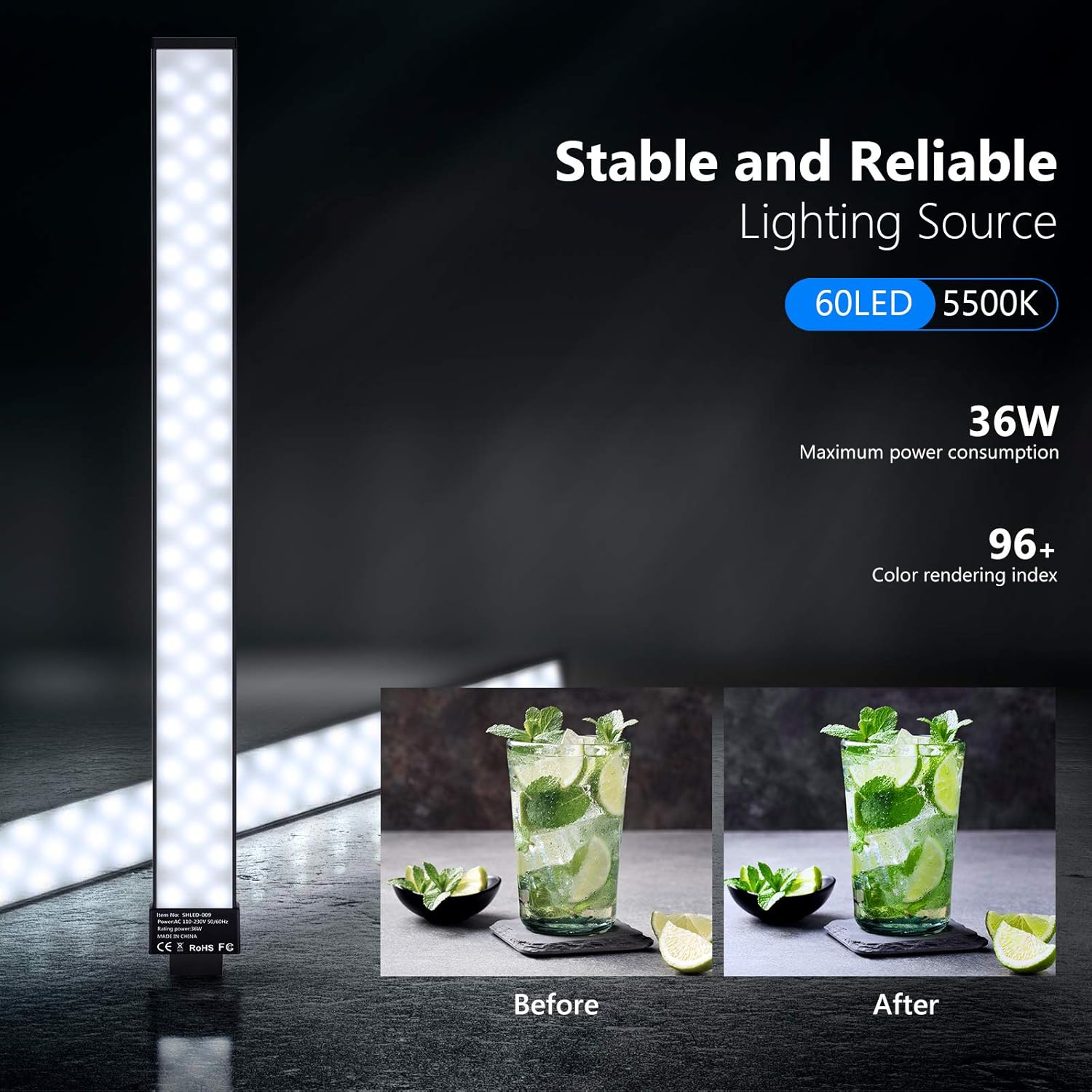 Neewer Kit de luz LED para video, paquete de 2 unidades, kit de iluminación de fotografía regulable 5500K con soporte de luz de 79 pulgadas para luz