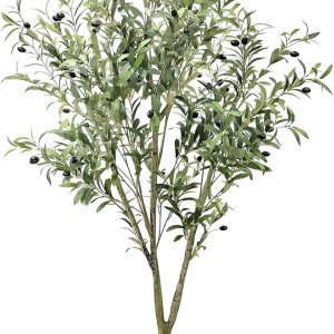 YATSKIA Árbol de olivo sintético de 5 pies  olivos artificiales para interiores, planta sintética, árboles de imitación para interiores, árbol falso YATSKIA Árbol de olivo sintético de 5 pies  olivos artificiales para interiores, planta sintética, árboles de imitación para interiores, árbol falso