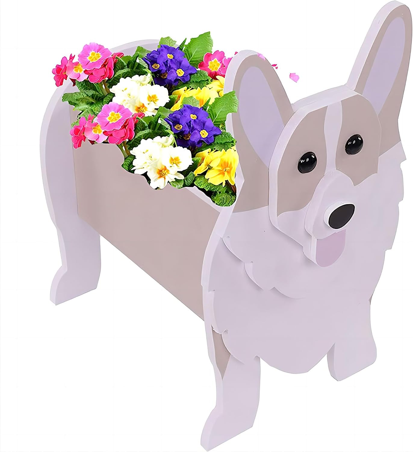 fabisup Corgi – Contenedor para plantas con forma de perro, para amantes de las mascotas, maceta de PVC lindo para perros, macetas de flores para