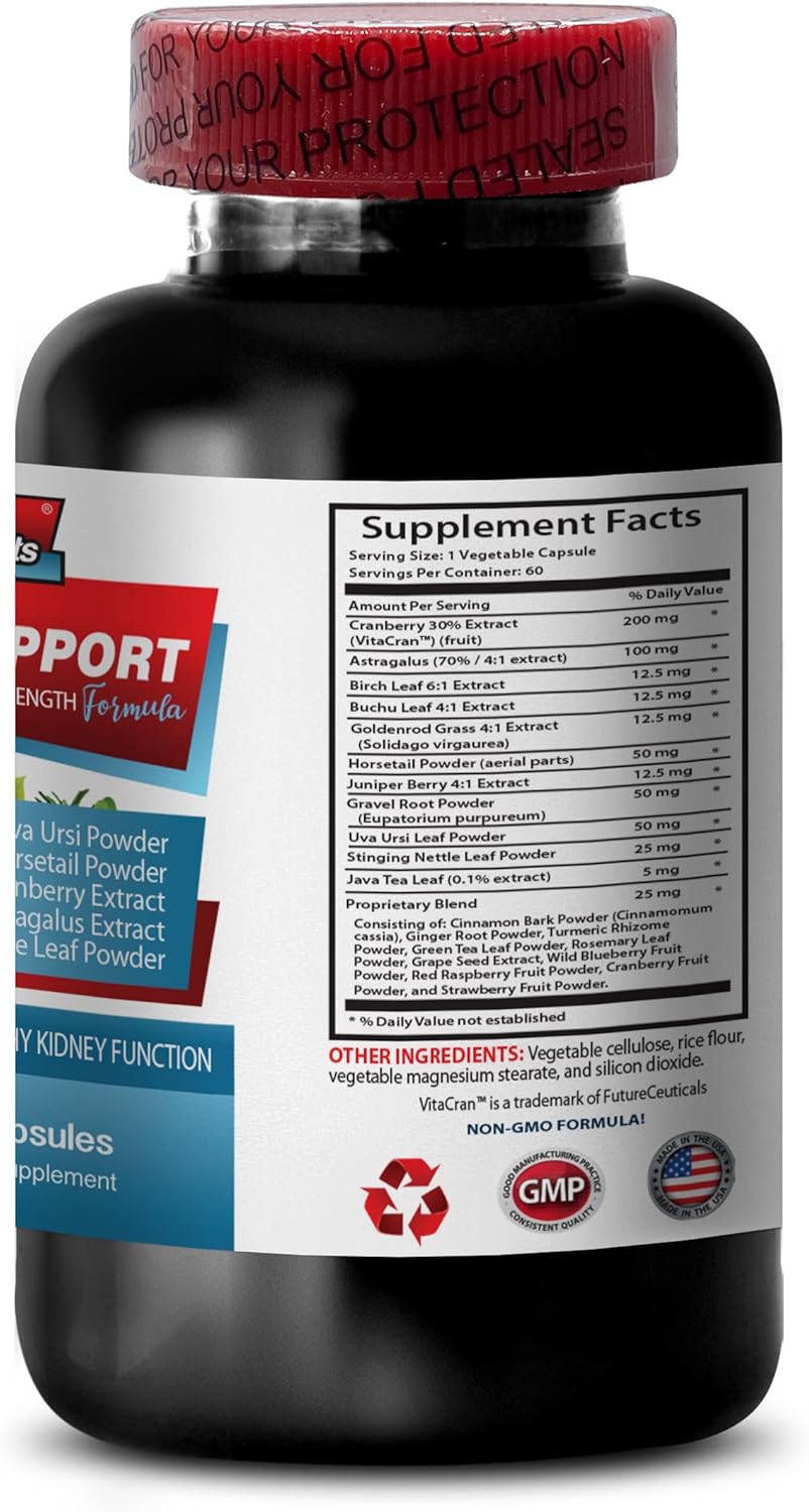 Suplemento dietético de apoyo inmunológico, apoyo renal, vitaminas de arándano, limpieza renal, fórmula de desintoxicación y reparación de riñones,