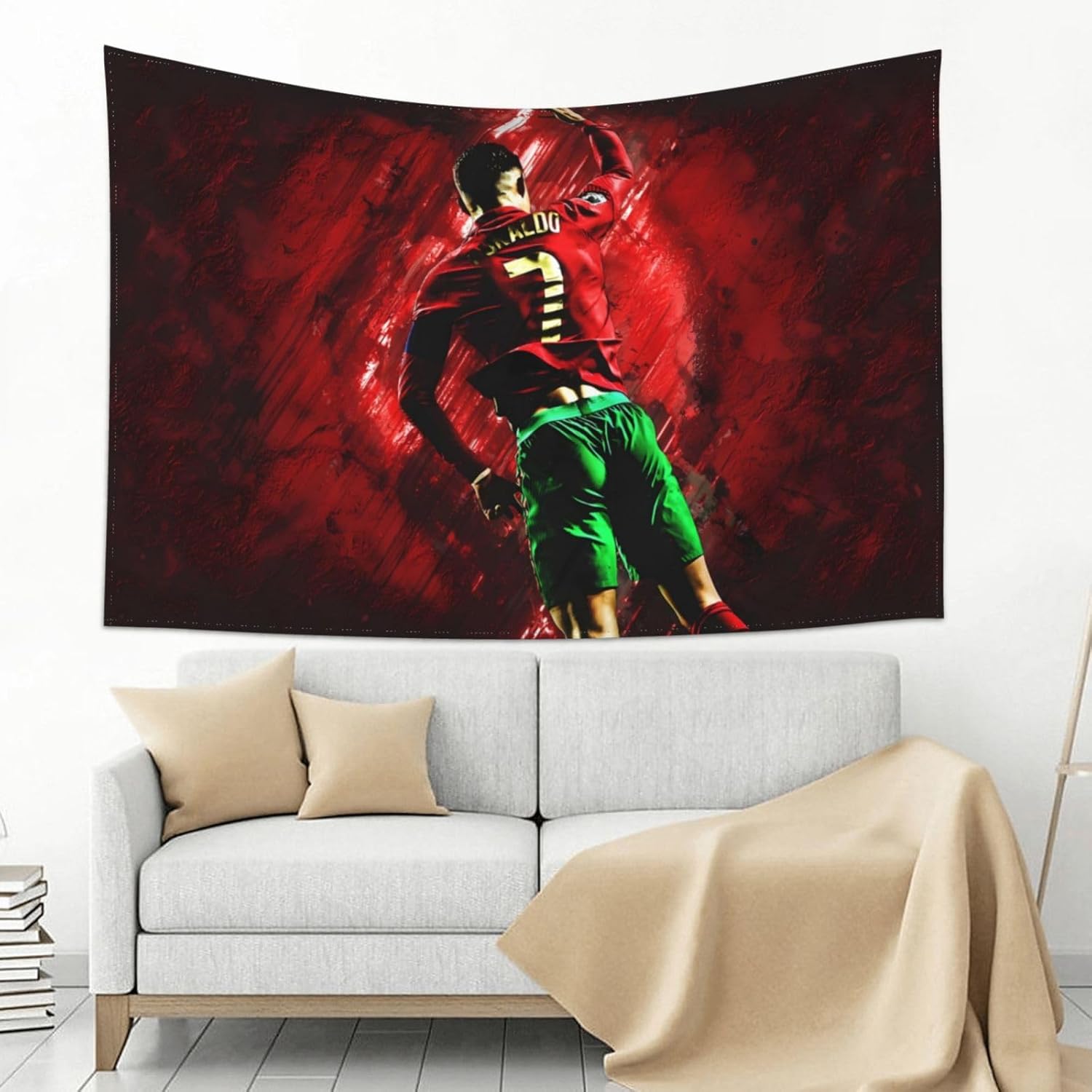 Luja Dling Tapiz Ronaldo #7 para colgar en la pared, decoración de dormitorio, tapices de pared geniales de 60 x 40 pulgadas
