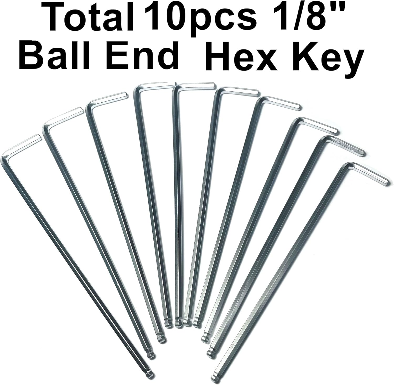 Juego de 10 llaves Allen de extremo de bola de 18, juego de llaves hexagonales de 18 pulgadas, llave de puerta Allen en forma de L con brazo largo.