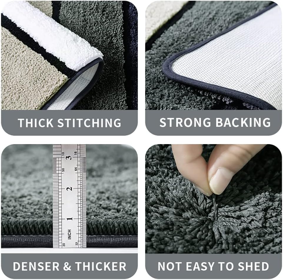 MRL Alfombra de baño, ultrasuave y absorbente de agua, lavable a máquina, alfombra de baño lanuda de microfibra de lujo, antideslizante, para suelo