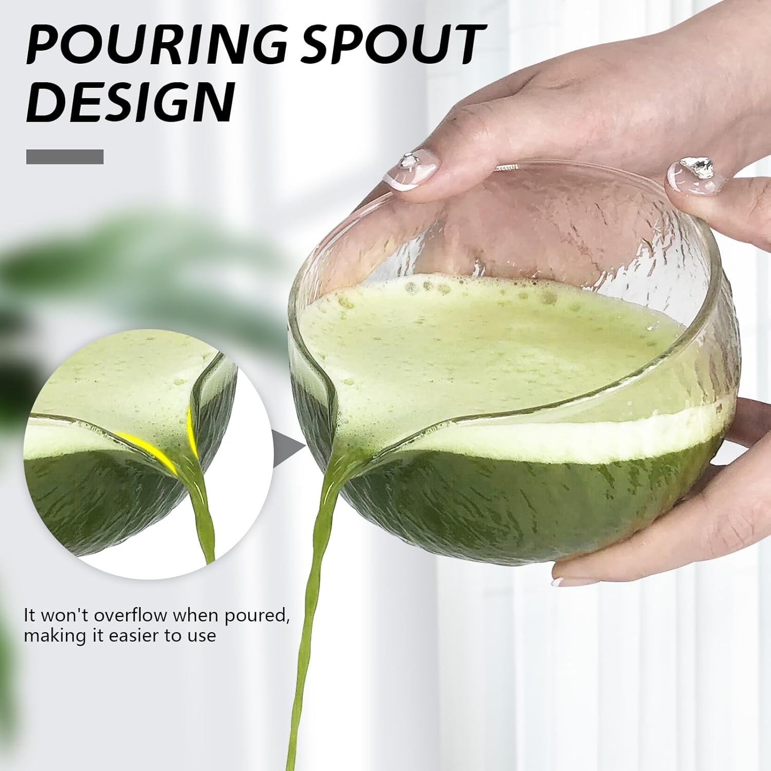 Artcome Juego de té matcha japonés, cuenco de vidrio con boquilla para verter, batidor de matcha, soporte para batidor de cerámica, organizador de