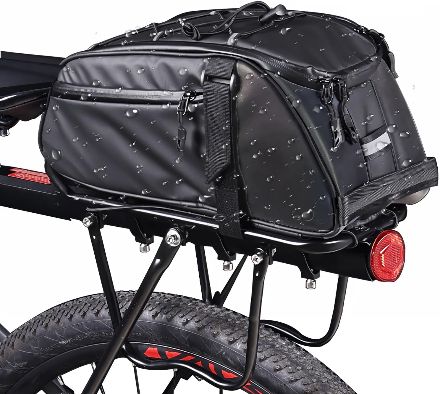 ZIMFANQI Bolsa trasera de bicicleta reflectante, resistente al agua, bolsa de almacenamiento para maletero de carga, bolsa de pecho de 8 litros de