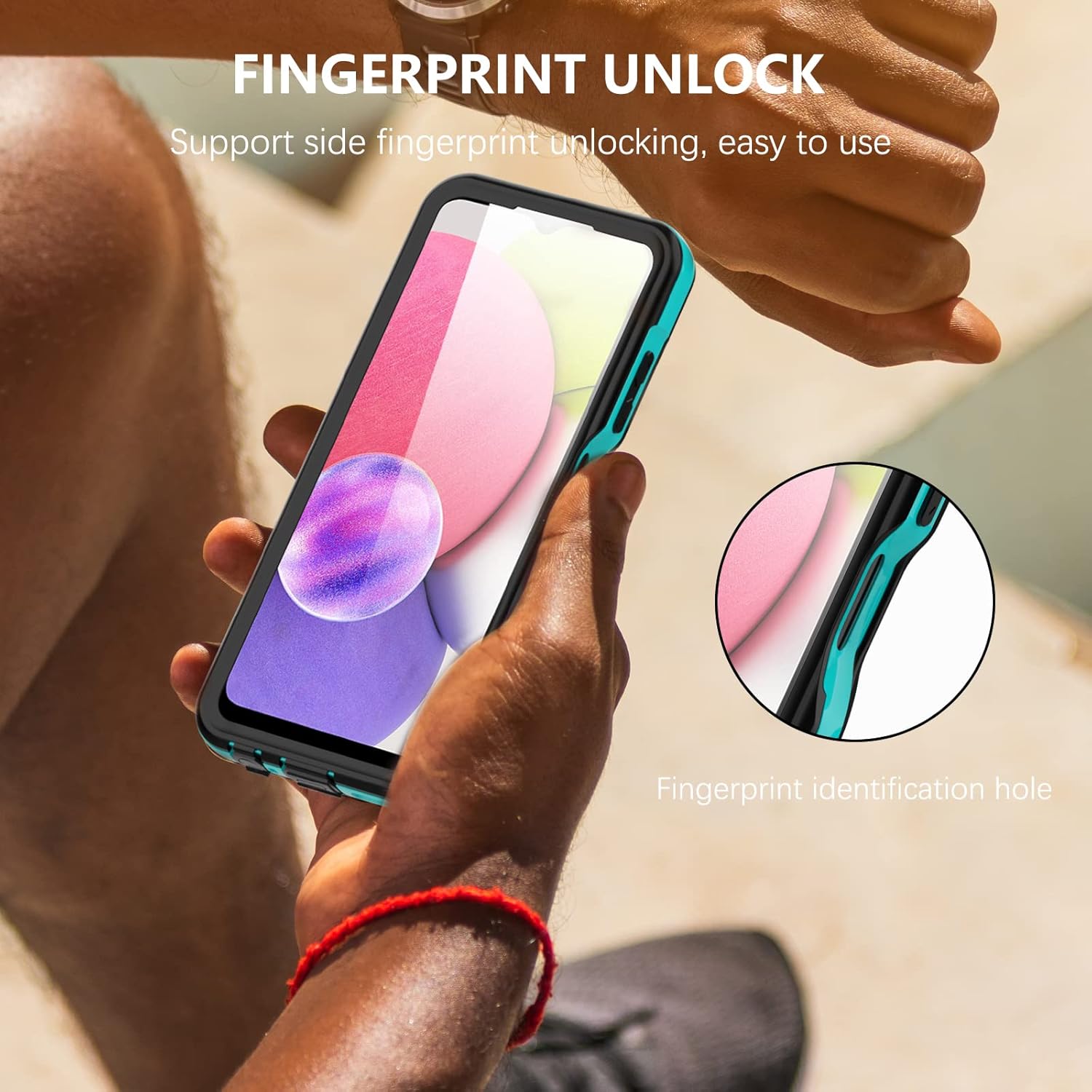 Funda impermeable para Samsung Galaxy A03S con protector de pantalla integrado, resistente al agua, a prueba de polvo, a prueba de golpes, a prueba