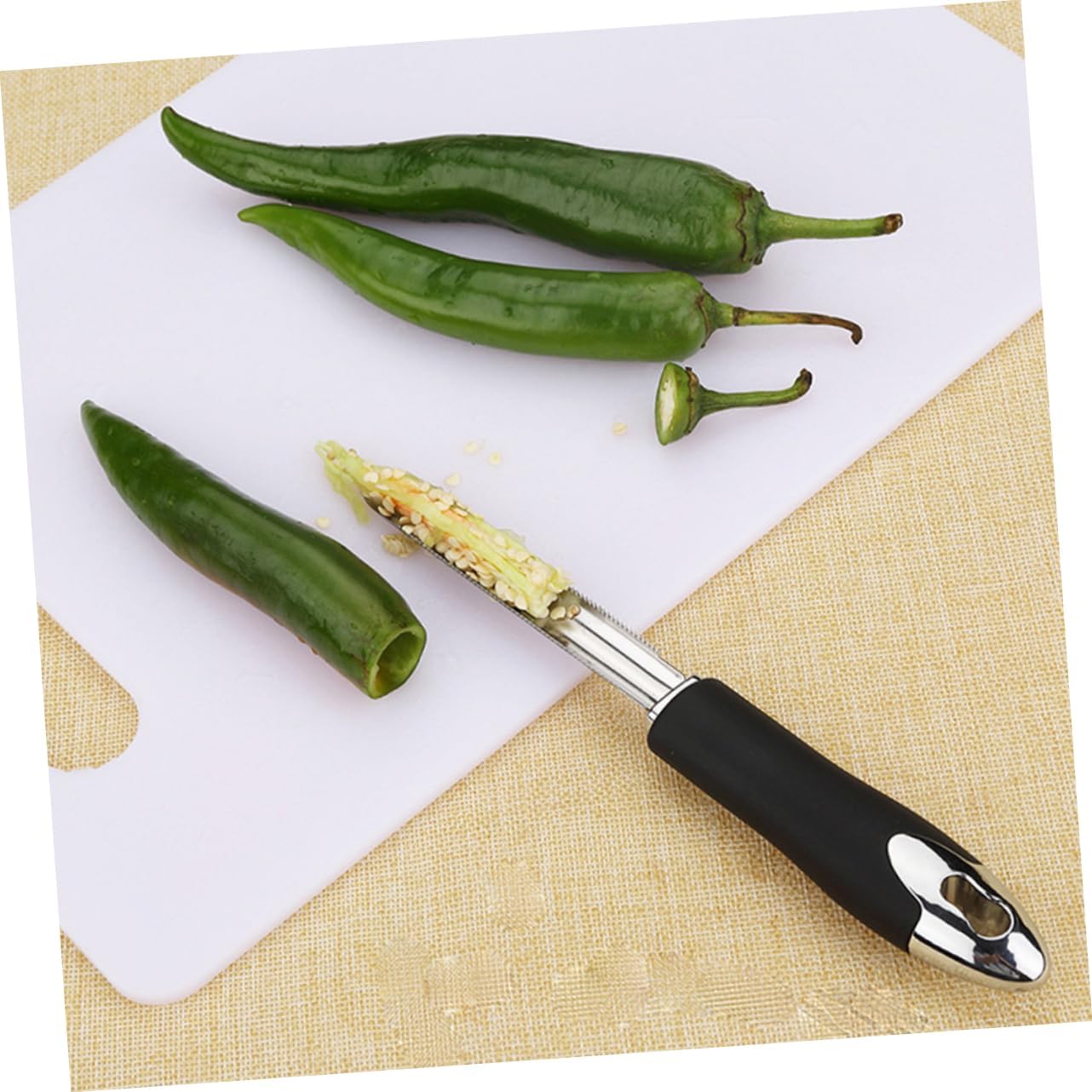 Jalapeño Pimienta Corer 2 unids Jalopeno Herramienta de mano Chipotle Jalapeños s Gadgets para el hogar Tomate Corer Chicles s Herramientas para el
